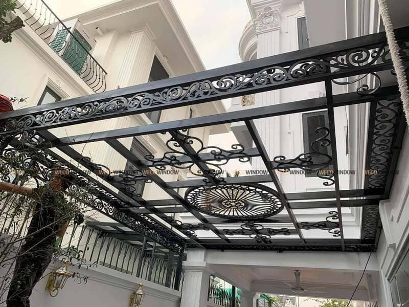 MÁI KÍNH SẮT NGHỆ THUẬT 63 Mái kính sắt nghệ thuật cách điệu.