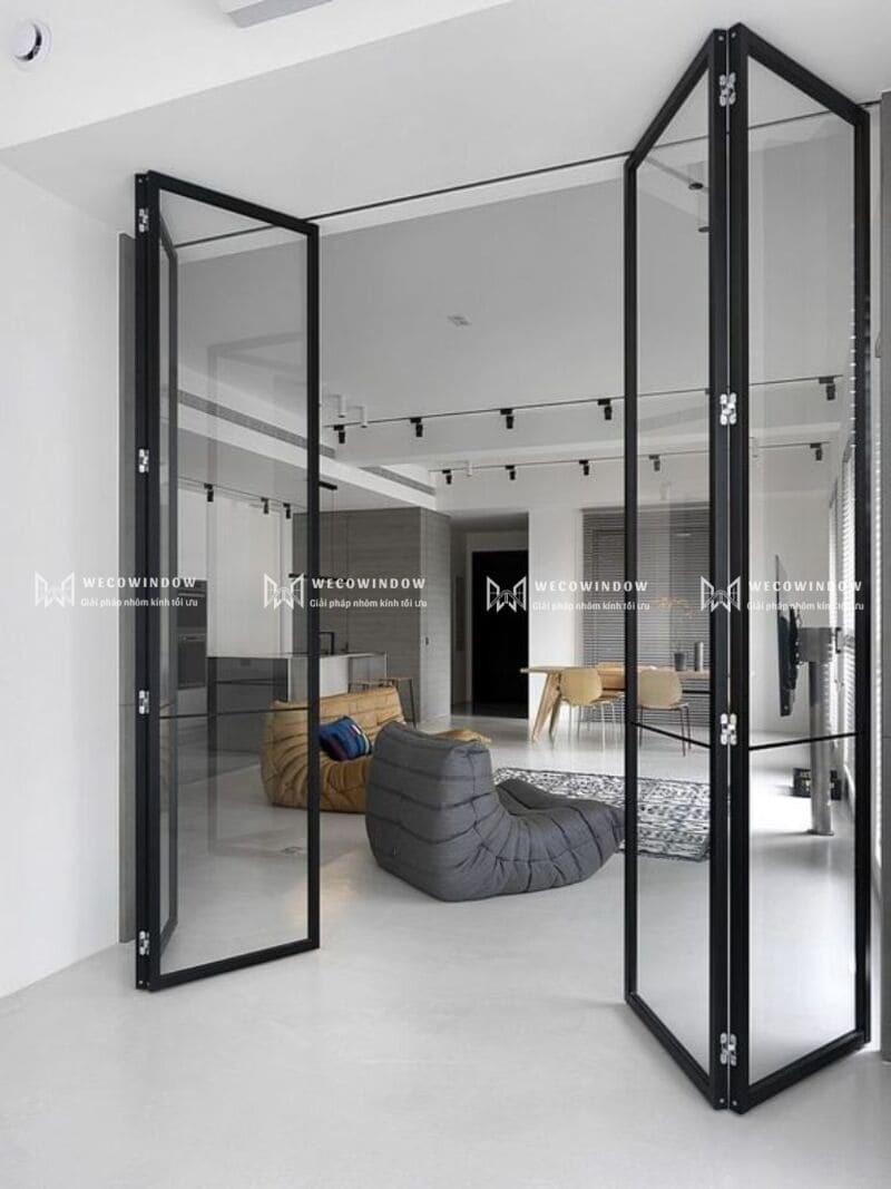 Mẫu cửa nhôm kính đẹp 2026 – 99+ Mẫu hiện đại, sang trọng 116 Mẫu cửa nhôm kính đẹp 4 cánh.