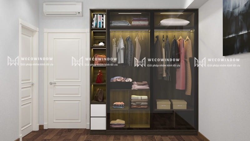 Tủ quần áo nhôm kính: sự lựa chọn hoàn hảo thay thế tủ quần áo nhựa truyền thống 42 Mẫu tủ nhôm quần áo đơn giản.