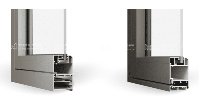 Mặt cắt thanh nhôm Maxpro hệ R65. 