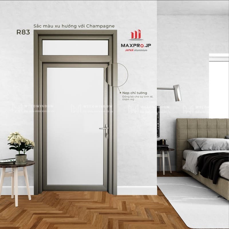 CỬA NHÔM MAXPRO HỆ 83 - 83 PLUS 51 Viền bo tròn tạo sự tinh tế, mềm mại.