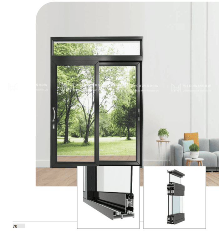 CỬA NHÔM MAXPRO HỆ LÙA 115 38 Nhôm Maxpro hệ SD115 chuyên dùng cho cửa trượt.