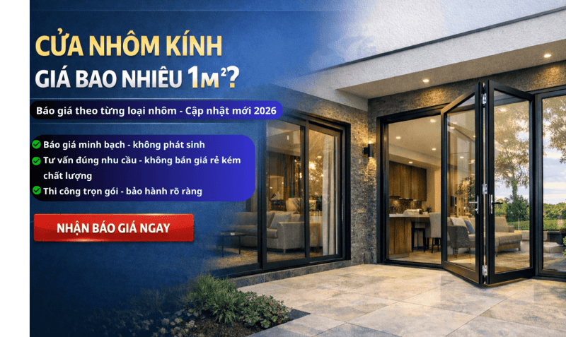 Cửa nhôm kính giá bao nhiêu 1m2