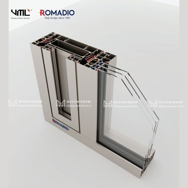 Cửa nhôm Romadio nhập khẩu Ý.