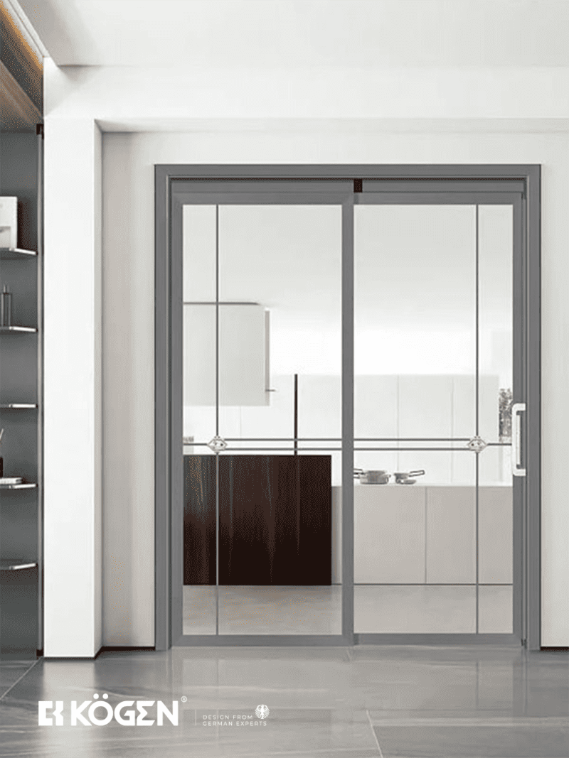 CỬA NHÔM TRƯỢT QUAY 2 CHIỀU KOGEN 28 Cửa trượt quay 2 chiều tích hợp khả năng mở trượt và quay 2 hướng (trong hoặc ngoài) trên 1 bộ cửa.