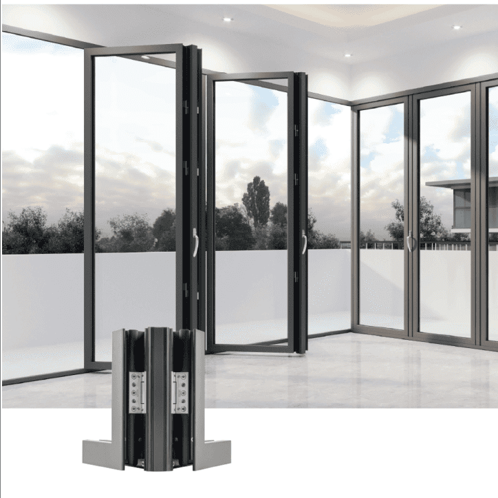 CỬA NHÔM KOGEN HỆ XẾP GẤP 68 ẨN BẢN LỀ 1 Cửa nhôm Kogen hệ xếp gấp 68 ẩn bản lề.