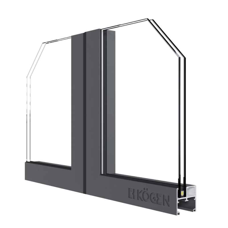 CỬA NHÔM KOGEN HỆ XẾP GẤP SLIM 50 ẨN BẢN LỀ 28 Mẫu cửa nhôm xếp gấp Slim 50 ẩn bản lề.