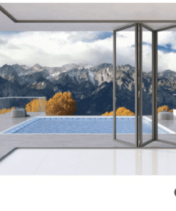 CỬA NHÔM KOGEN HỆ XẾP GẤP SLIM 50 ẨN BẢN LỀ 9 Màu xám ngọc trai làm tăng phần sang trọng cho không gian.