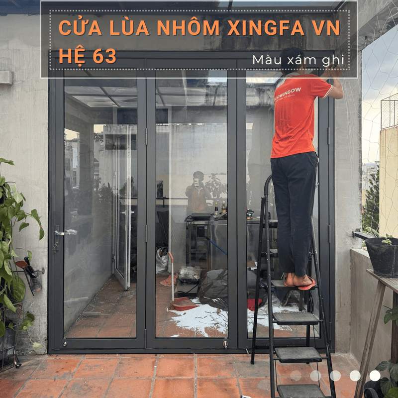 CỬA NHÔM XINGFA VIỆT NAM 68 Cửa lùa nhôm Xingfa Việt Nam hệ 63.